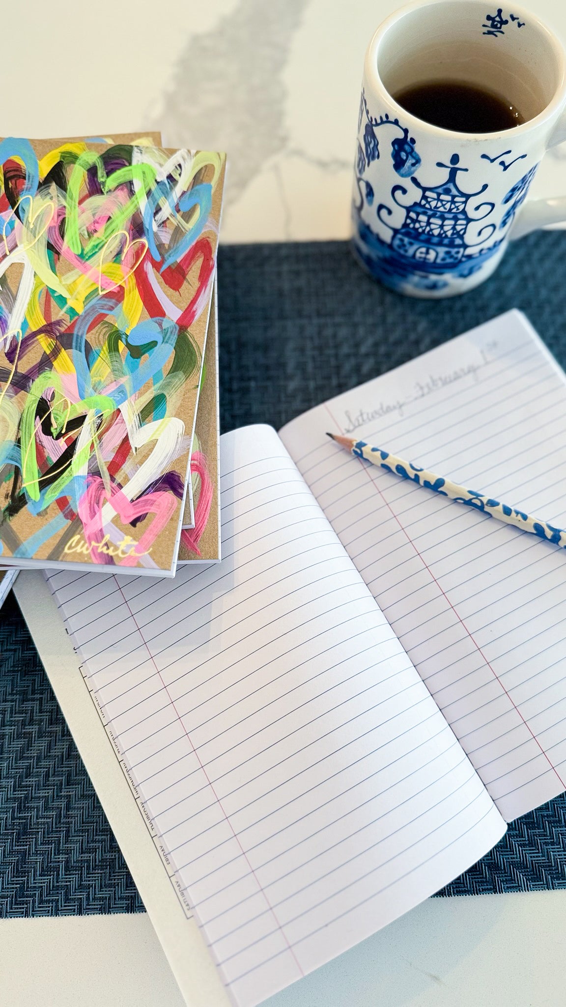 Journals - Hand Painted Abstract Heart Set of Three